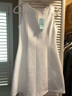 Sleeveless White A-Line Dress